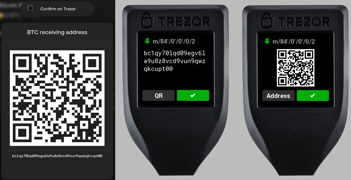 btc-address trezor lightning network